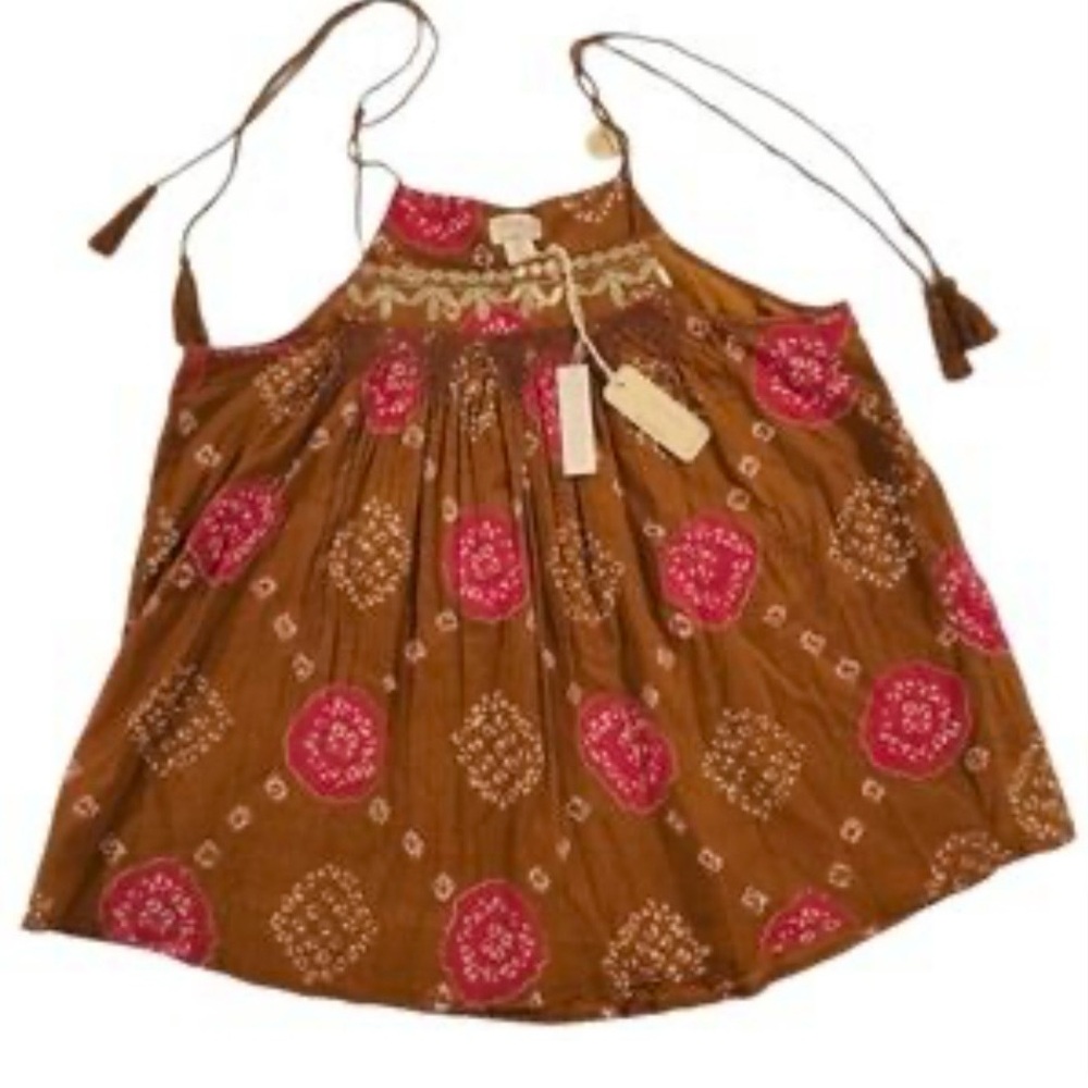 Artelier Nicole Miller Boho Bohemian Cotton Top Rope straps Oversized XL